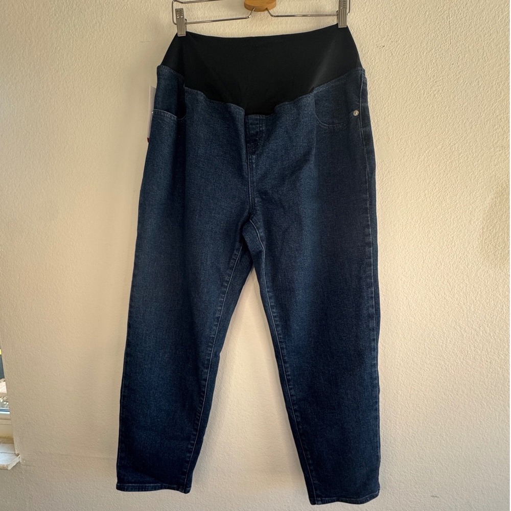 NEW Isabel Maternity Ingrid & Isabel Slim Straight Jeans Dark Wash Size 16